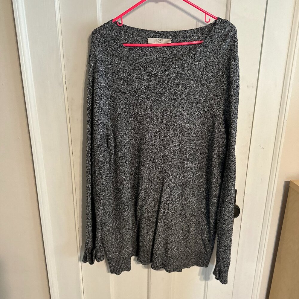 | LOFT | Black and White Marbled Sweater